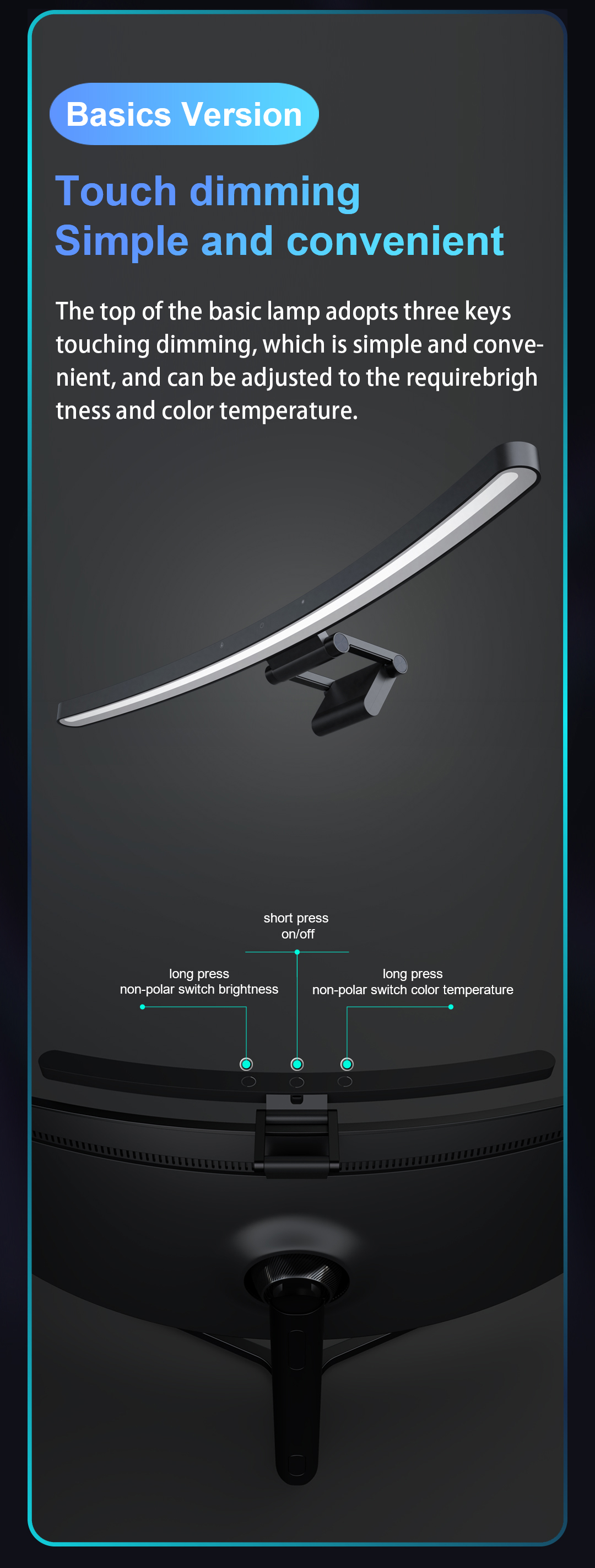 Monitor Light Bar YWD009 detail view